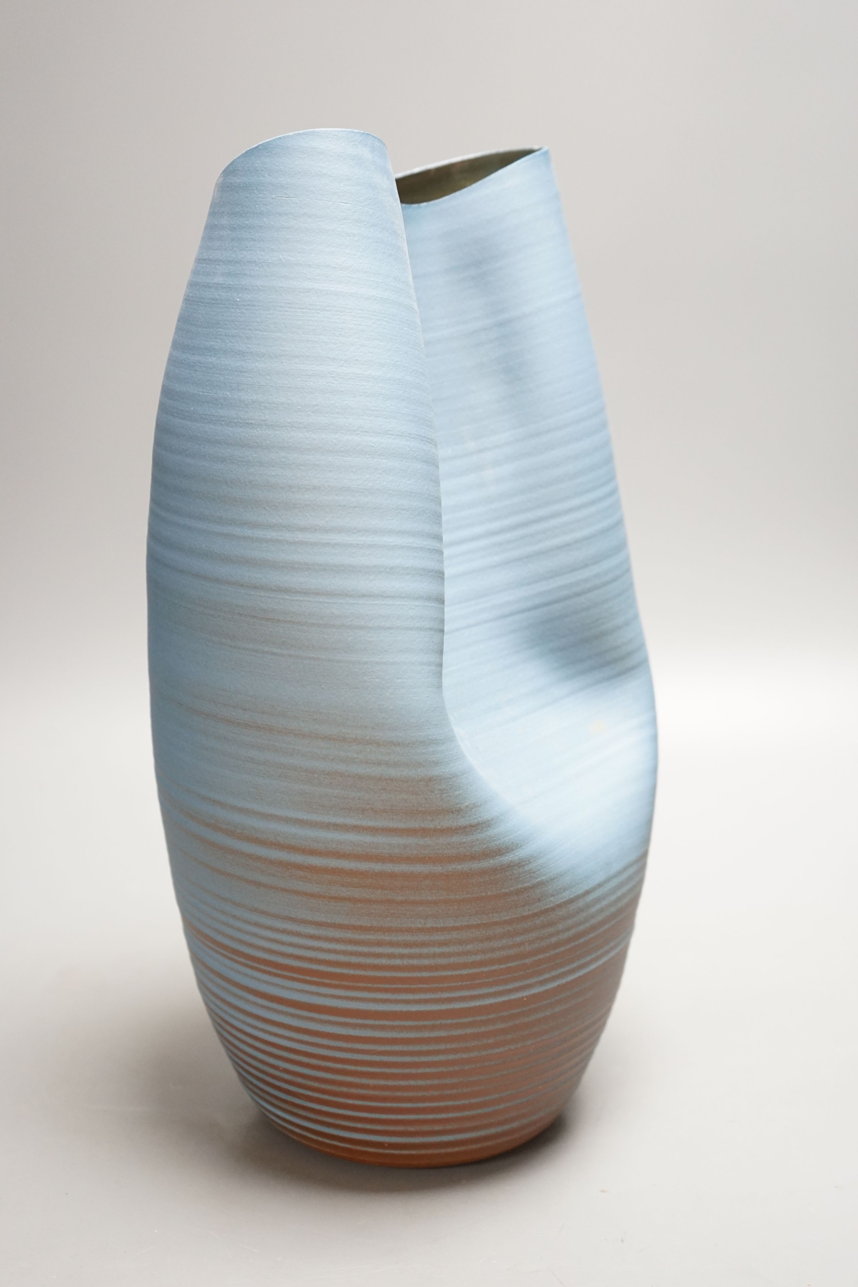 Nicholas Arroyave-Portela (b.1972), a thrown ‘crumpled’ ceramic vase 37cm